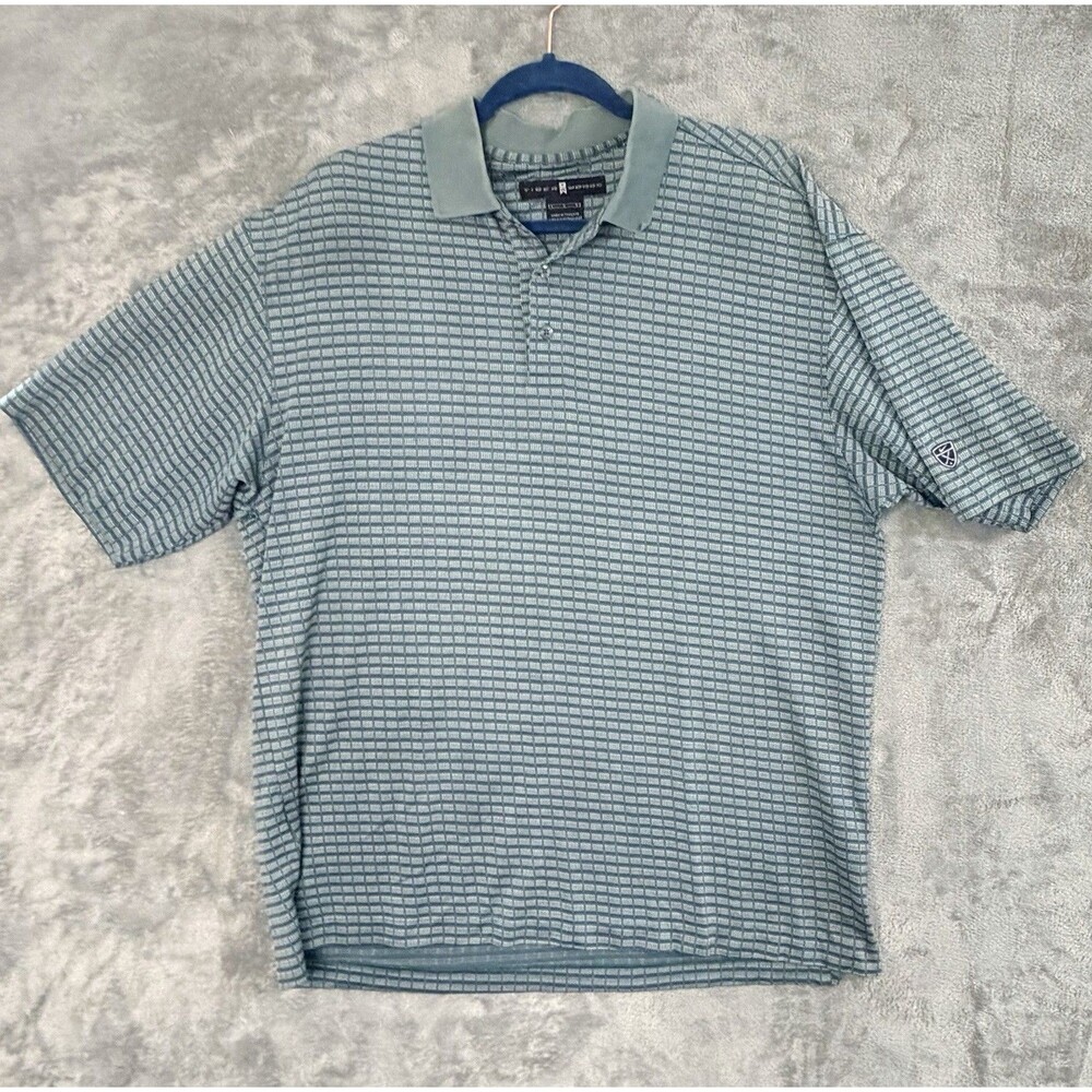 Nike Tiger Woods Collection Polo Shirt Mens Large Dri Fit Golf Green Performance